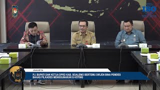 PJ  BUPATI DAN KETUA DPRD KAB  BOALEMO BERTEMU DIRJEN BINA PEMDES BAHAS PILKADES MENGGUNAKAN E VOTIN