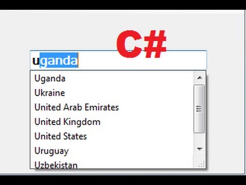 C# Tutorial 84: How to Create An AutoComplete TextBox In C# C# Tutorial 84: How to Create An AutoComplete TextBox In C#