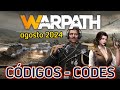 CÓDIGOS WARPATH | WARPATH CODES | AGOSTO 2024 | WARPATH GIFT CODES | WARPATH REDEEM CODES | FREEBIES