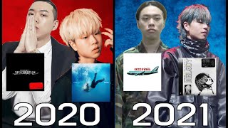 국힙 래퍼 별 2020 곡 VS 2021 곡