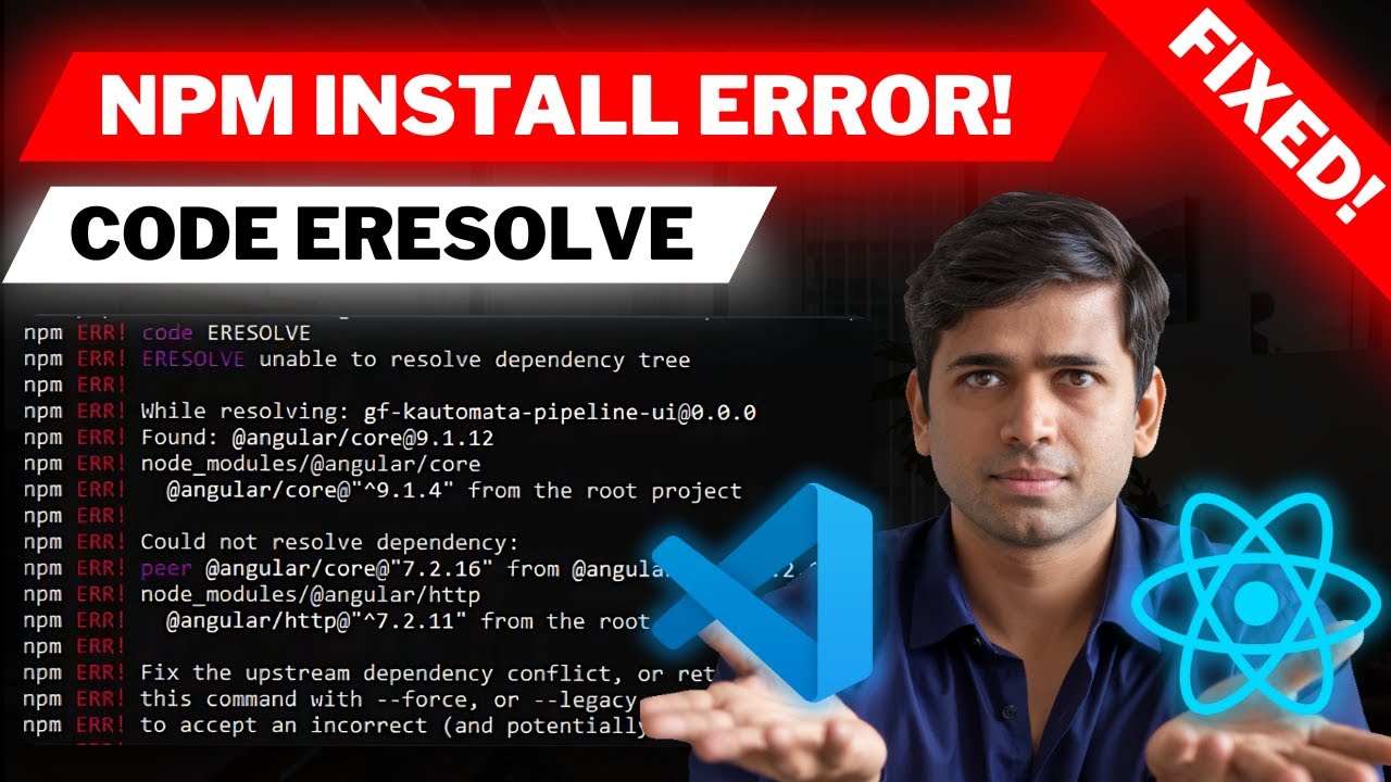 Fix Npm Error Code Eresolve In React Eaziest Fastest Guide Youtube