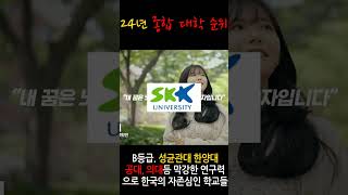 주관적으로 선정한 24년 최종 대학 순위(주관적 기준)