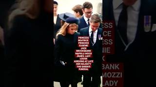 PRINCESS BEATRICE PRINCESS EUGENIE JACK MAPELLI MOZZI ARRIVING AT HER MAJESTY THE QUEEN'S FUNERAL