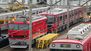 [新形式9100系誕生！] 名鉄9100系 9101F 甲種輸送 笠寺,大江 追っかけ記録 (警笛付き)