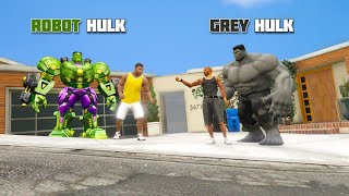 Franklin's Robot Hulk VS Gang Member's Grey Hulk Fight Challenge