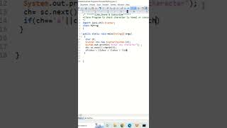 Java program to check character is vowel or consonant #shorts #java #viral