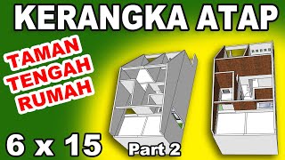 Rekayasa Model Atap di Taman Tengah yang Hemat Biaya - Renovasi Rumah 6x15