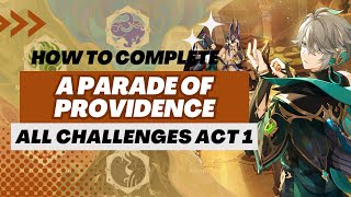 【Genshin Impact】A Parade of Providence Event | ALL CHALLENGES ACT 1 SPEEDRUN