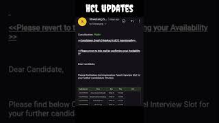 Got Mail from HCL | Interview Updates #shorts #hcl #interview