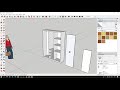 membuat lemari 3 pintu berikut 3 laci dengan menggunakan sketchup