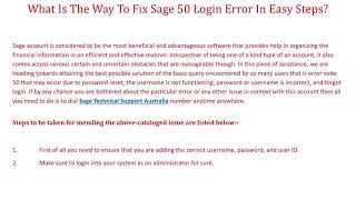 What Is The Way To Fix Sage 50 Login Error In Easy Steps