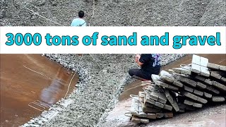 Barge Unloading 3000 tons of sand and gravel | Flow | Hardworking | ASMR