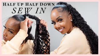 How To: Half Up Half Down Sew In || 100% Human Hair Ft. Ula Hair