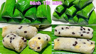 Chỉ Cần 30 Phút- Bánh Tét Mini Đậu Thịt Nhanh Lẹ Mà Ngon- Sticky rice cake with bean meat