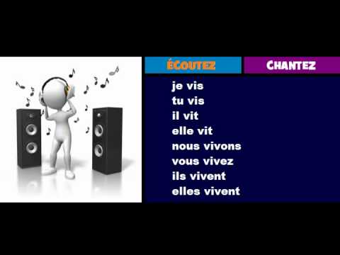 French Musical Conjugation = Folk = Vivre - YouTube