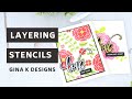 Layering Stencils + Blending Brushes with Gina K Designs