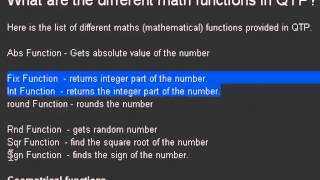 math functions in QTP