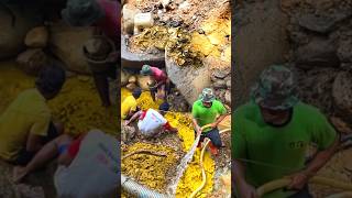 AMAZING PROCESS..DIGGING TREASURE.! WE FOUND GOLD TREASURE #goldmining #goldprospecting #shortvideo