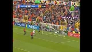 هدف زيدان في أسبانيا من فاول عالمي يورو 2000 م تعليق عربي