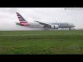 wet runway action 35 heavy landings a380 a350 b747 at amsterdam schiphol airport