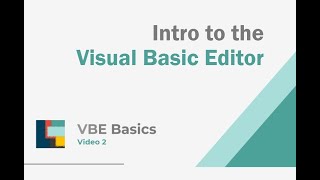 Intro to Visual Basic Editor (Exercise)