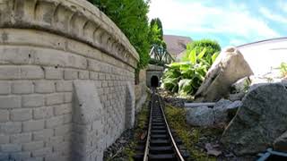 360° Gartenbahn Railway, Die Eisenbahn fährt die lange Strecke, langsame Fahrt der BR95, GoPro Max