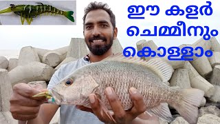 ലൂറിൽ പറന്നടിച്ച ചെമ്പല്ലി | Chemballi Fishing Kerala | Mangrove Jack Fishing | Fishing Kerala