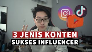 3 Jenis Konten Untuk YouTuber \u0026 Creator TikTok Instagram ! Menjadi Influencer Selebgram !