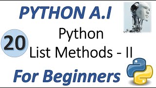 Machine Learning Tutorial Python : 20.Python List Methods Part 2