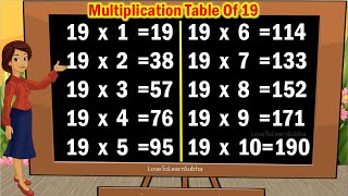 Table of 19|Learn Multiplication Table of 19|19 Table/Maths Tables/Multiplication Tables/Maths Table