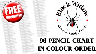 FREE DOWNLOAD | Black Widow 96 Pencil Chart in Color Order