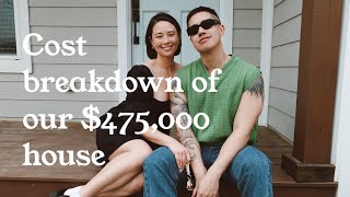 Cost Breakdown Of Our $475,500 Home | Aja Dang | First Time Home Buyer