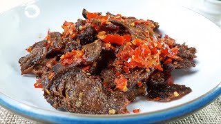 Dendeng balado vegetarian dari jamur