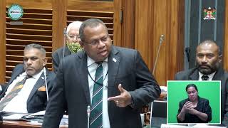 Fijian Minister Inia Seruiratu updates Parliament on relief efforts by the Fiji Government in Tonga