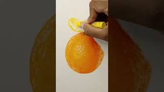 How to draw a realistic orange fruit with Mungyo soft oil pastels, tutorial #shorts #drawing #art