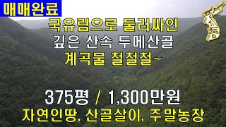 (매매완료)[경북 포항]자연인땅,산골살이,주말농장,계곡물 철철철~ 국유림100만평 둘러싸인 오직 나만의 공간 토지매매[땅지통]