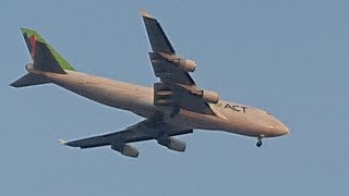 Giant AirACT Boeing 747-400 Landing at Phnom Penh International Airport from BKK, 2021, Cambodia Air