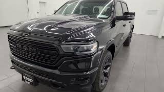 2023 RAM 1500 LIMITED NIGHT CREW SHORT DIAMOND BLACK 4K WALKAROUND 23T5A SOLD!