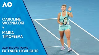 Caroline Wozniacki v Maria Timofeeva Extended Highlights | Australian Open 2024 Second Round