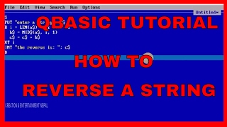 QBASIC PROGRAMMING TUTORIAL- HOW TO REVERSE A STRING