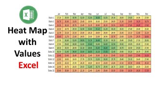 Creating a Heat Map with Values for Data Visualization | Excel