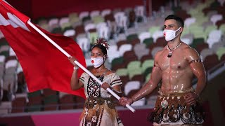 Olympics Opening Ceremony Tonga shirtless flag bearer