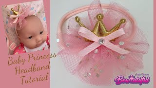 Baby princess headband tutorial...How to make hair bows. DIY hair bows tutorial  🎀 laços de fita: