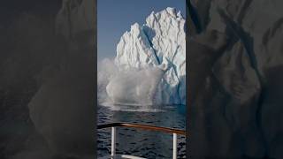 A giant iceberg fragment appeared in front of the ship #iceberg #ice #ship #glacier