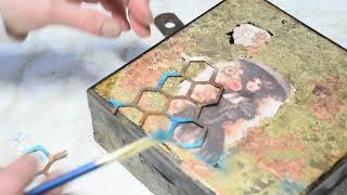 Steampunk Box/ Step by Step/recycled box/Alchemy wax