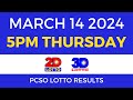 Lotto Result March 14 2024 5pm Swertres Ez2 PCSO