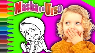 Desenho da Masha e o Urso para colorir | Desenhos animados pintando a Masha e o Urso para Crianças