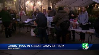 Volunteers spread holiday cheer for those experiencing homelessness on Christmas morning