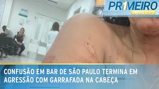 Confusão em bar de São Paulo termina em agressão com garrafada | Primeiro Impacto (27/02/25)