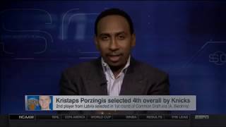 Stephen A Smith Epic Rant on Porzingis "Hoodwinked, Bamboozled, Led Astray, Run Amuck" (2015)